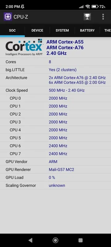 CPU Z apk Ekran Görüntüsü 1