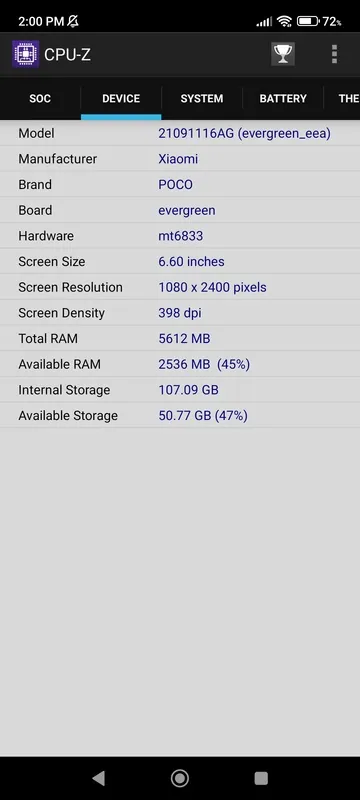 CPU Z apk Ekran Görüntüsü 2